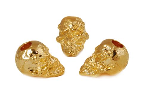 Grins Skull Bead - Zinn mit Gold-Legierung (18-Karat vergoldet) 